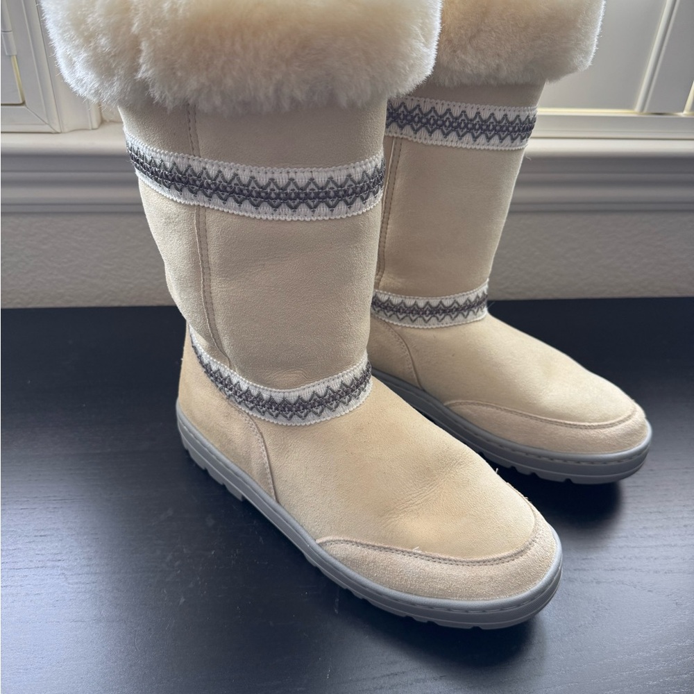 Cozy Ugg Beige Winter Boots with Fur Trim